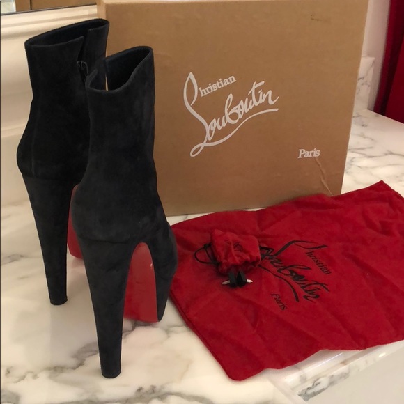 Christian Louboutin Shoes - Christian Louboutin - Fierce Deep Grey Ankle Boot